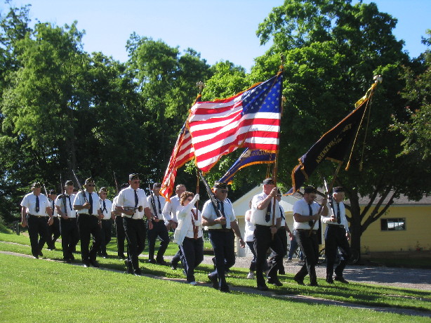 American Legion honor guard departs the cemetery