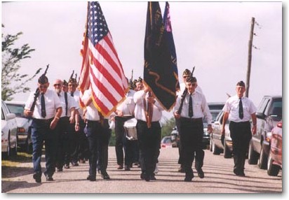Legion Post 604 marches to the cemetery