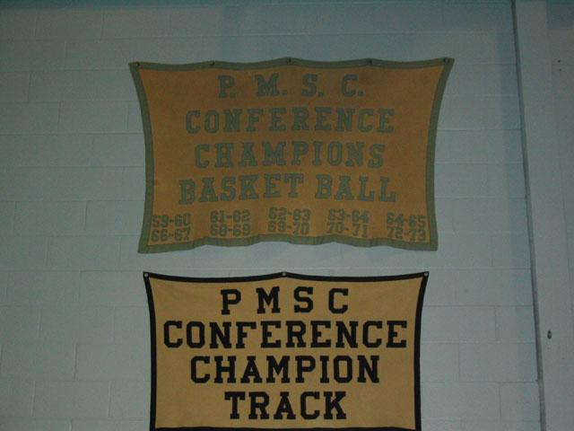 PMSC Conference banners in the Triopia Gym