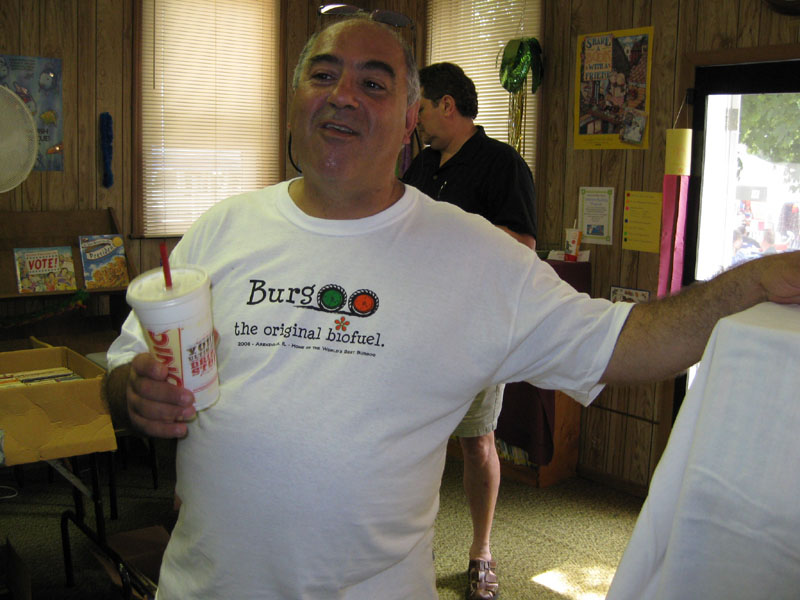 Bill Lada, wearing the 2008 T-shirt sold to help support the costs of the website.