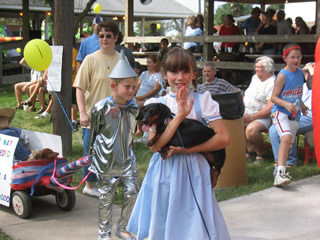 Dorothy, Toto and the Tin Man
