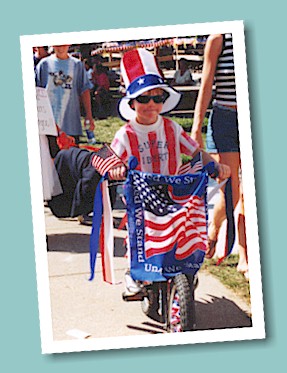 Soup-er Liberty was the theme for a patriotic entry in the Kids' Parade.