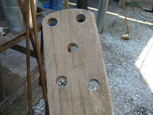 close-up of wooden paddle