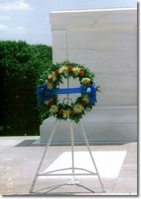 Wreath that was sent from Beardstown to be placed at the Tomb of the Unknowns